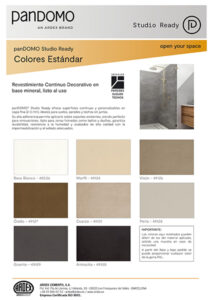 Carta colores estandar panDOMO